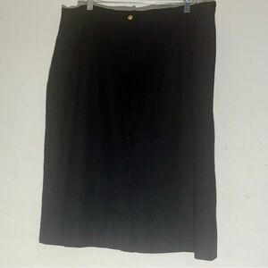Sag Harbor Women’s Classic Black Midi Wool Skirt SZ 22W